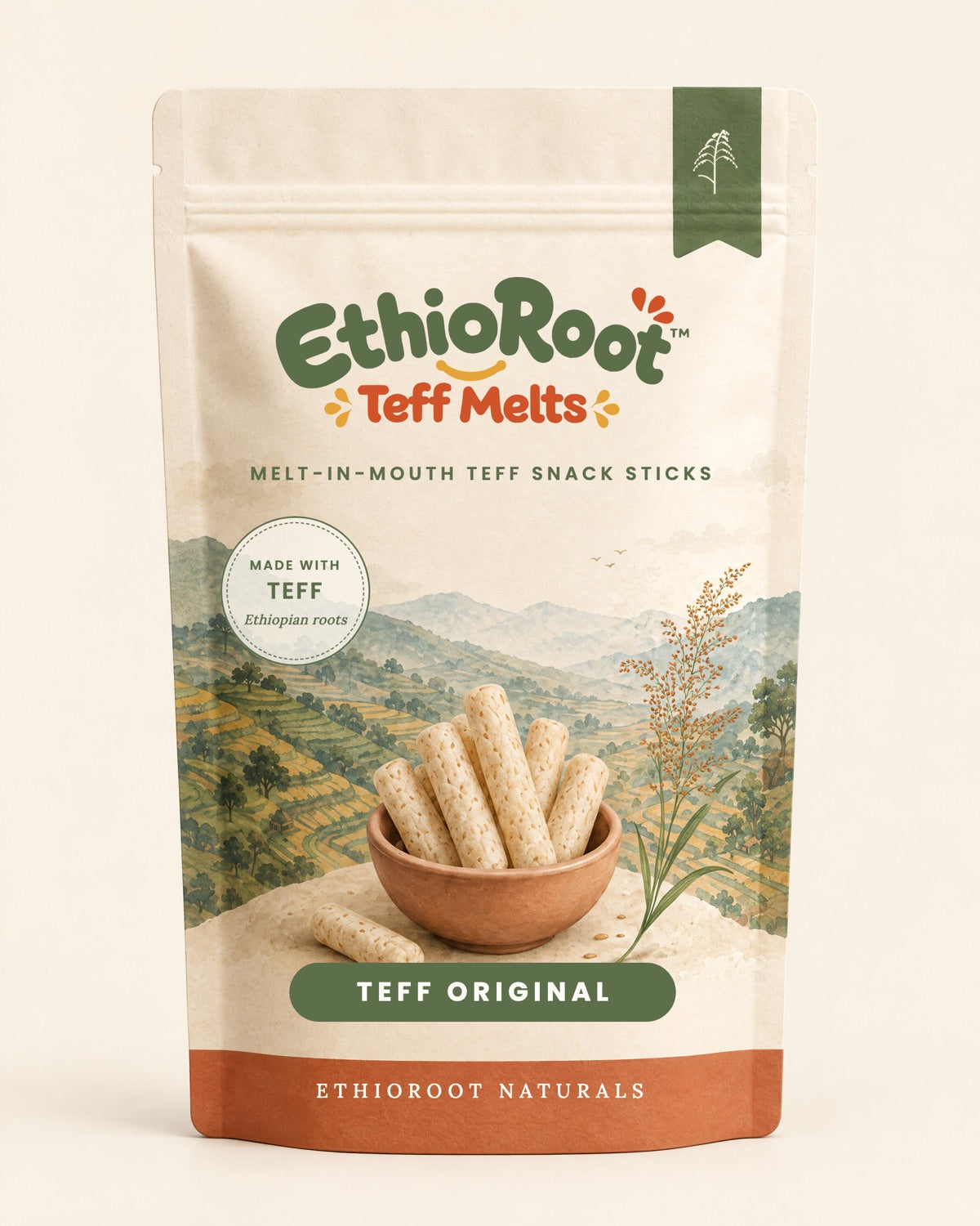 EthioRoot Teff Original pouch mockup
